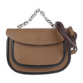 SBMPZ12Q01 tote shoulder 3WAY Maruni shopping black MARNI bag leather messenger (Good) chain 2WAY Pre-Owned handbag brown