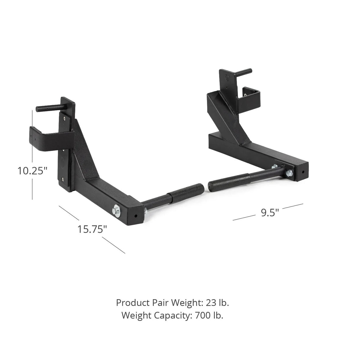 Steel 3” Rack Dip Fitness Bars, 880 Titan J-Hook Attachment, Series Capacity, Mounted X-3 X LB Fits Tubular Dip 3” design