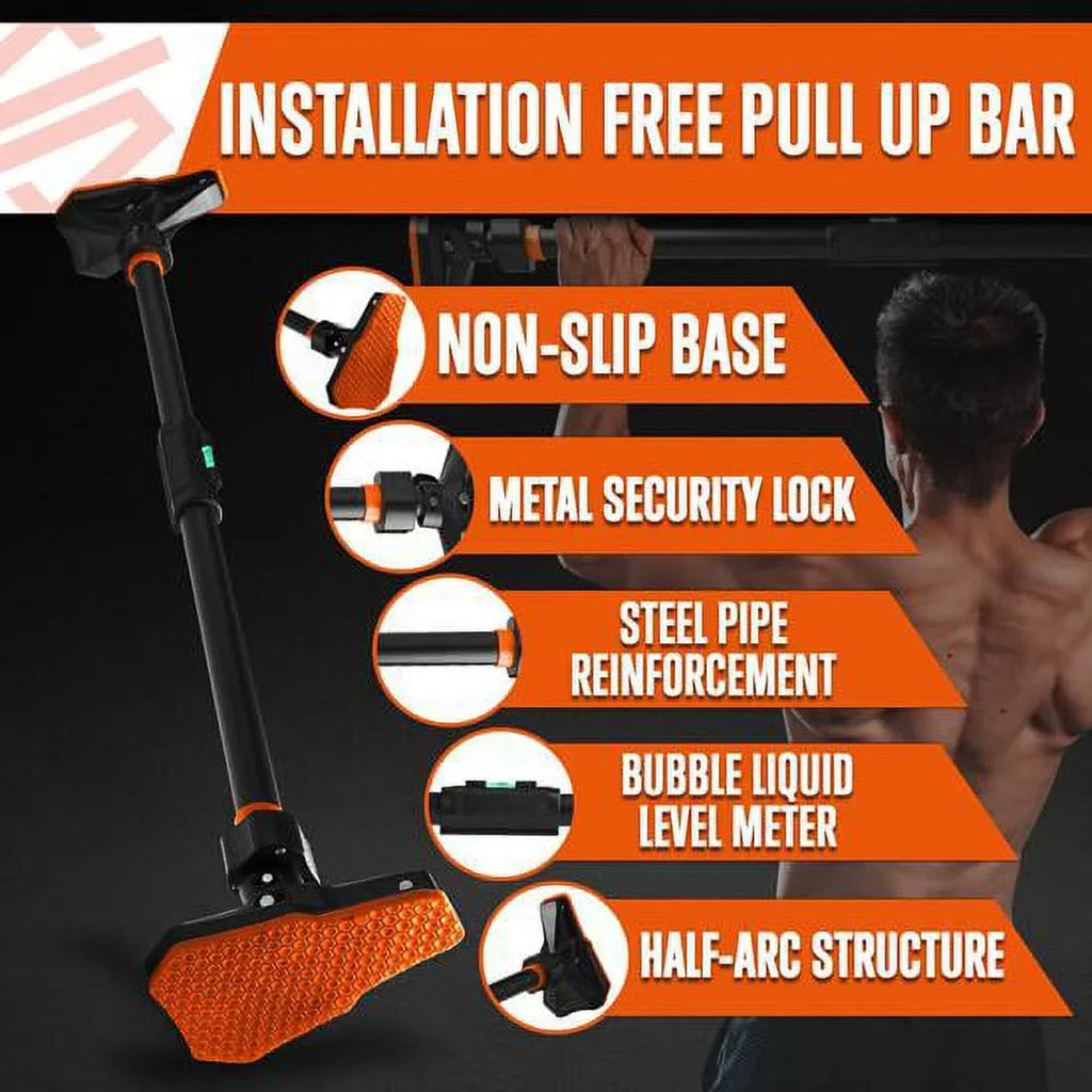 black 37 Pull-up SQUATZ to color 56 Bar ,orange -Adjustable 48” inches, Width and Adjustable