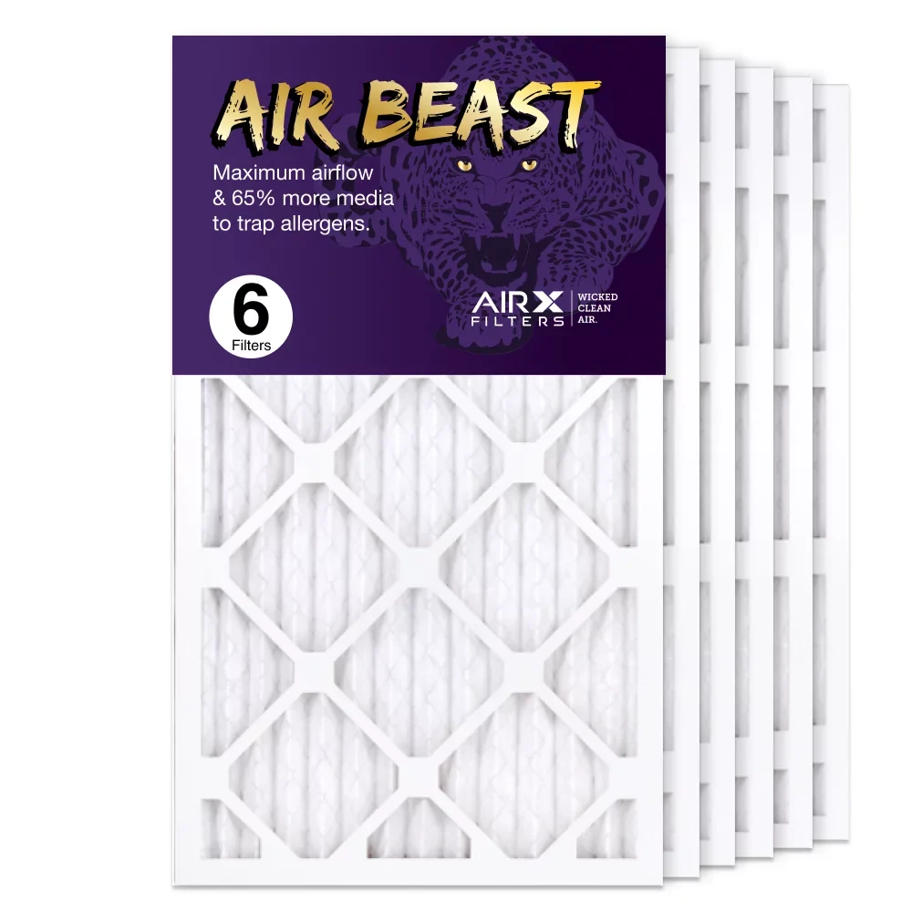 14x25x1 MERV Air Filters USA AIRx the HVAC Furnace Air Made Pleated 6-Pack AC in Filter Filter, Beast 11 Air