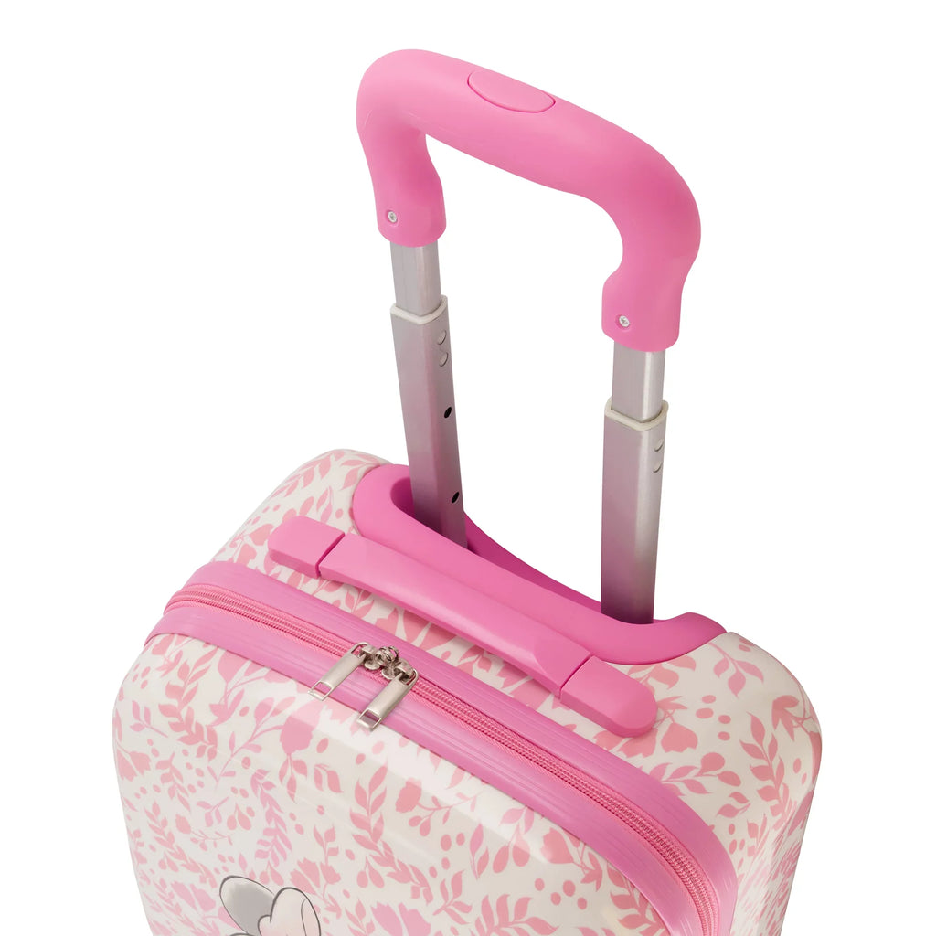 On Wheels, Floral 21 Pink Kids Disney Rolling - Carry Suitcase Minnie with Mouse Hardshell Inch Luggage,