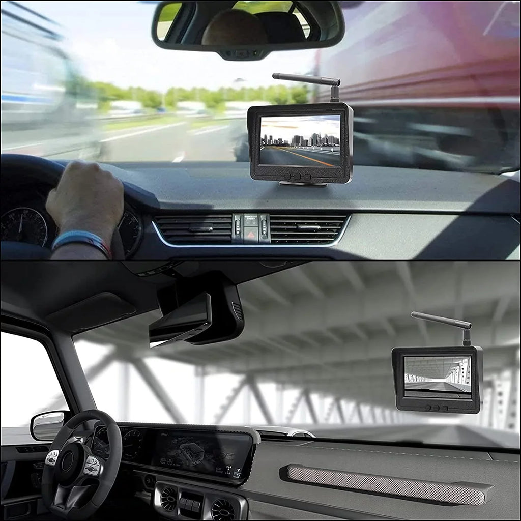 with B-Qtech Waterproof RV Camera Wireless LCD Night Backup Truck, 170 4.3"" View Vision Monitor for for Camera Rear Car,