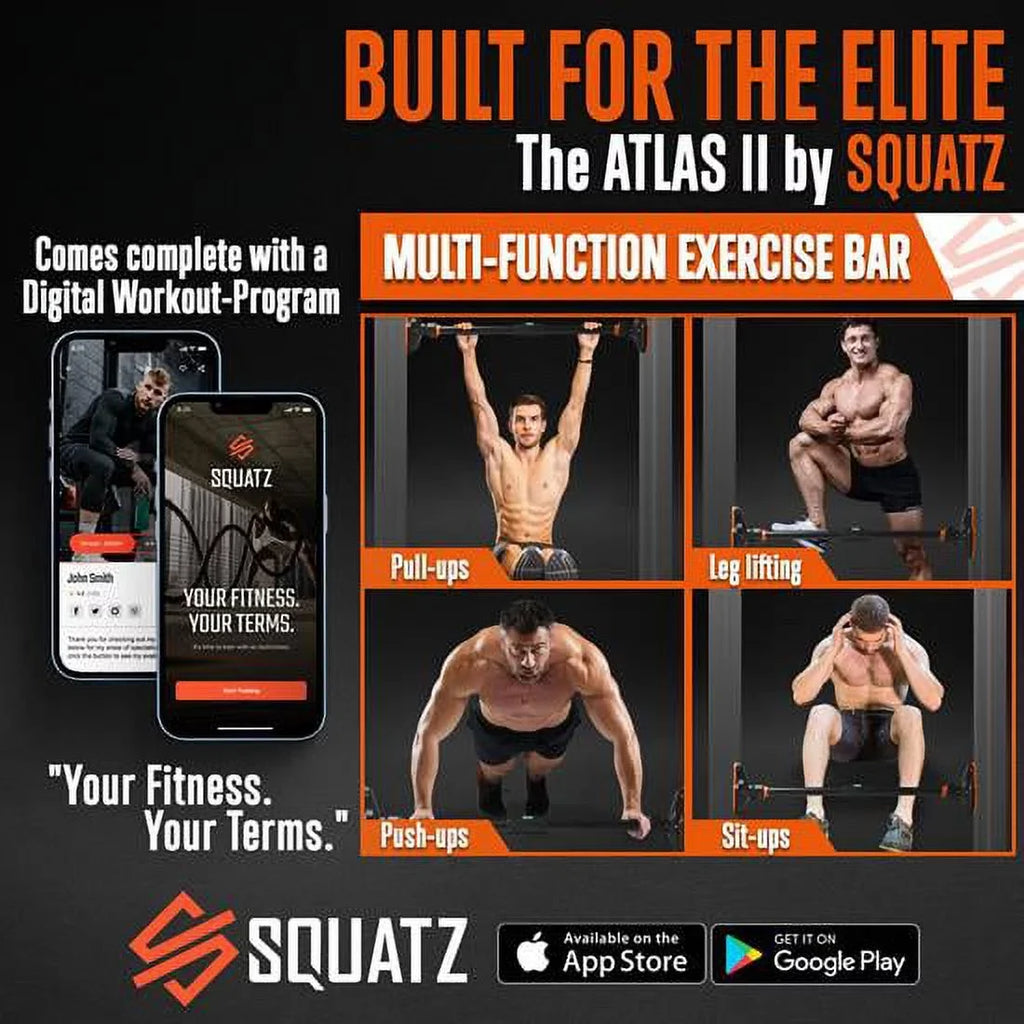 black 37 Pull-up SQUATZ to color 56 Bar ,orange -Adjustable 48” inches, Width and Adjustable