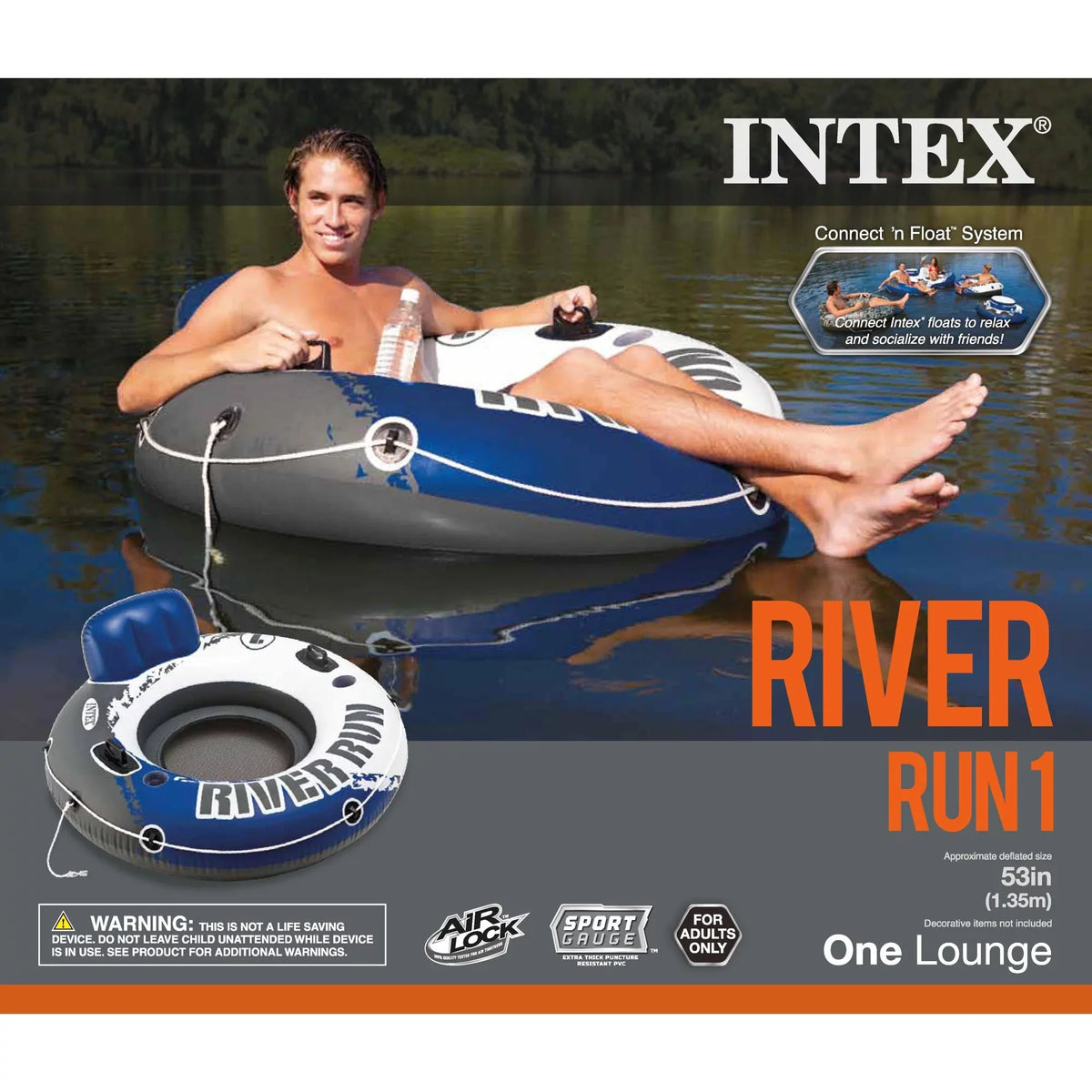 River (2 Tube w/ Intex Person Flag American Person 1 2 Float Pack) Run