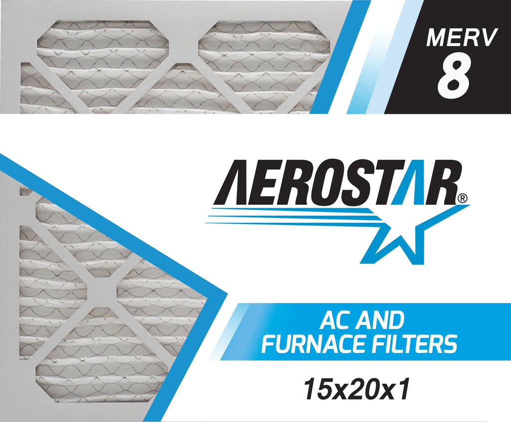 Air in 15x20x1 Filter, MERV Pleated 8, Box 6, the Aerostar USA 15x20x1, of Made