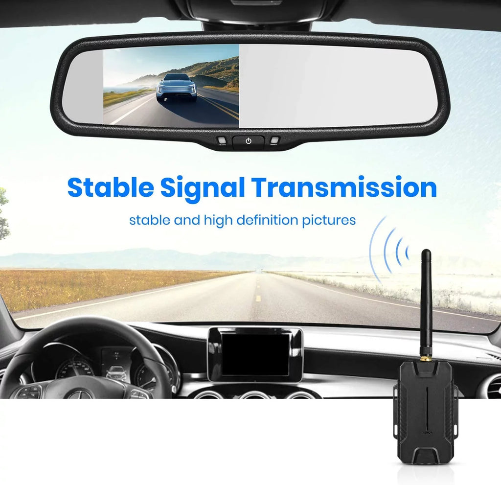 AUTO-VOX Super Backup Car/Trucks, T1400 View OEM Vision with Camera Up Look Camera No Mirror Monitor Night Waterproof Wireless Interference, Rear Back Camera for Upgrade