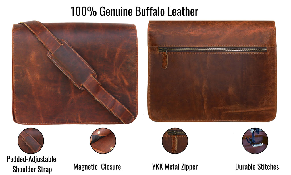 gift iPad MacBook briefcase men shoulder distressed Handmade office bag for Leather satchel bag for bag