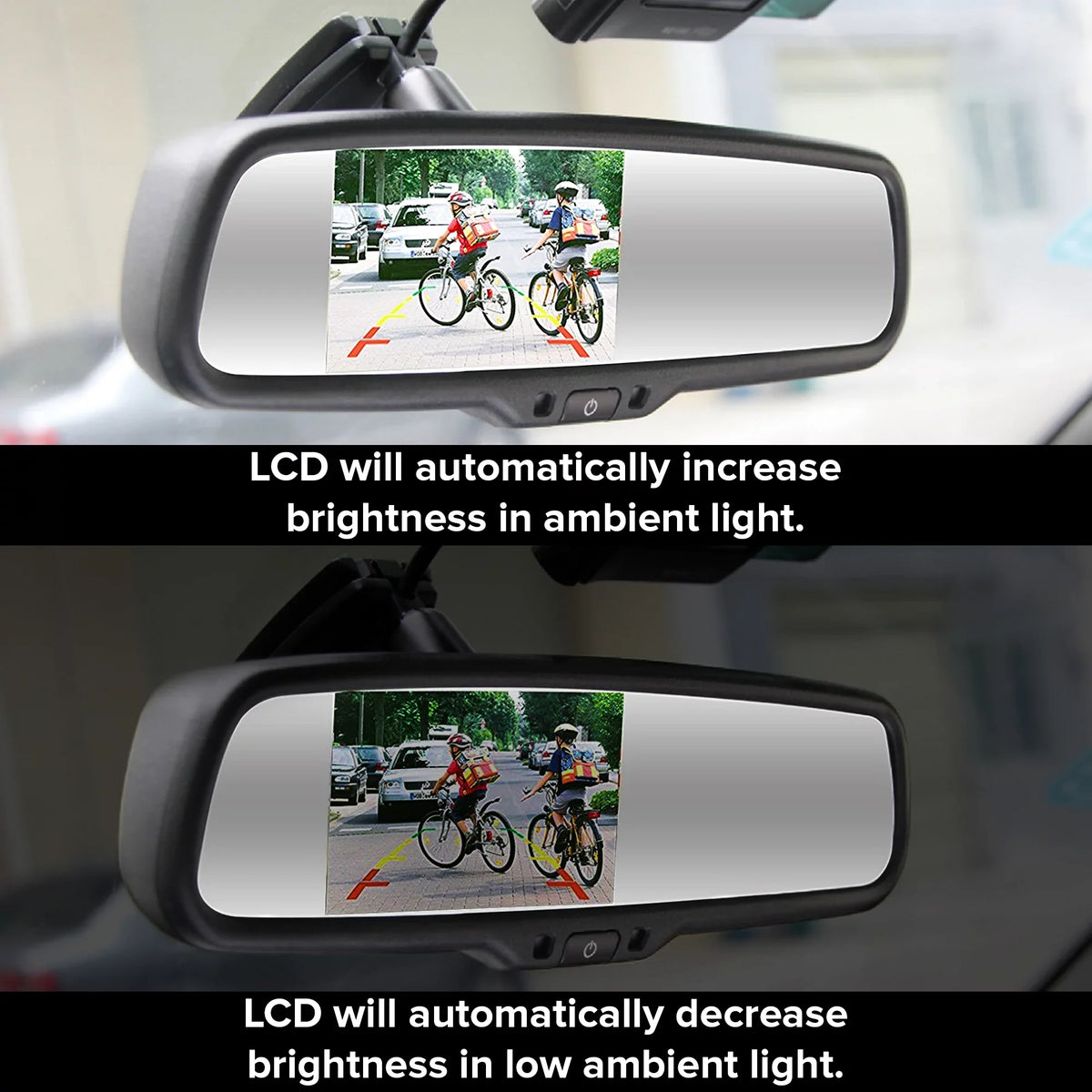 with for Mirror OEM Screen Transmitter Rear 4.3" LCD Master Wireless Fit Universal Tailgaters View Mount & | Cars