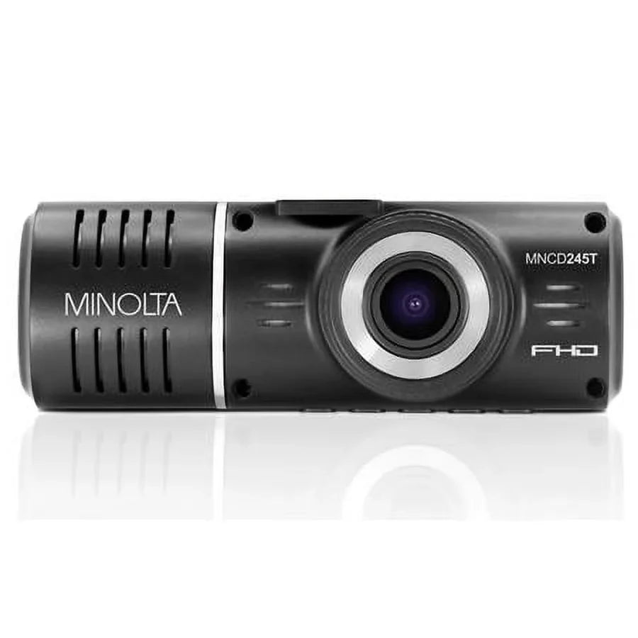 3-Channel Rear View MNCD245T Camera Screen Dash and Full with 2.45" HD Recording, Black Front LCD