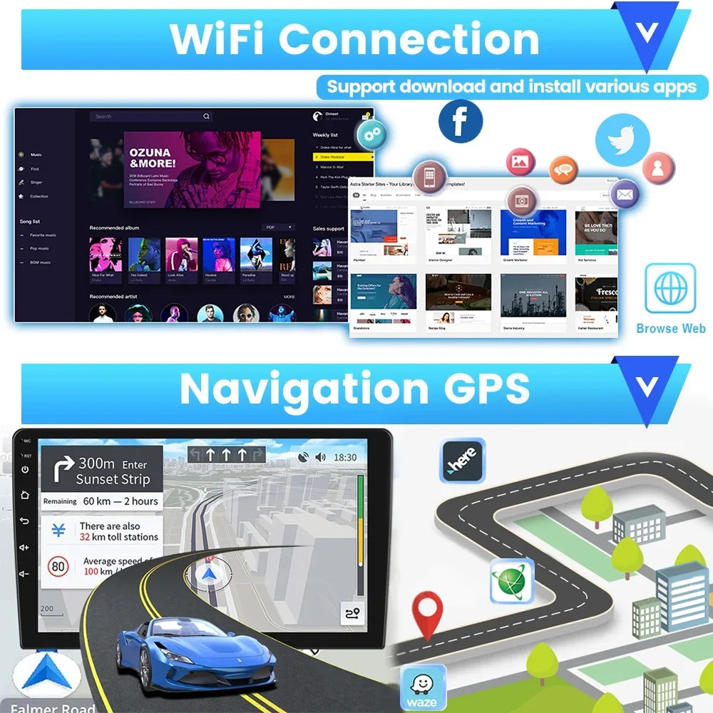 Carplay Android 13 2006-2011 Auto WIFI Link Hifi 1080P HD Civic AHD 10'' Radio Car Bluetooth, Mirror Android Camera Stereo GPS 2+64G Backup Touchscreen Honda for Wireless FM Podofo