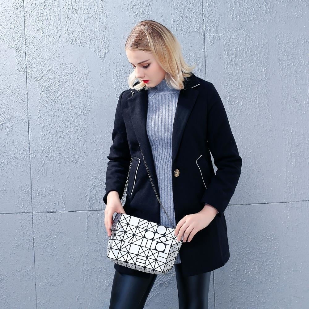 Chain and Purse - Stylish Metal Crossbody Messenger with Gray Design for Bag Shoulder Handbag Casual Geometric and