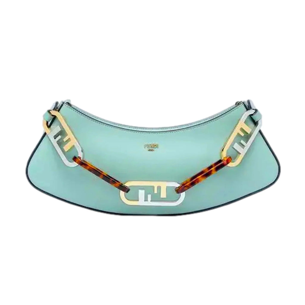 O'Lock Leather Calf Fendi Tiffany Hobo Small Bag Blue Shoulder Swing