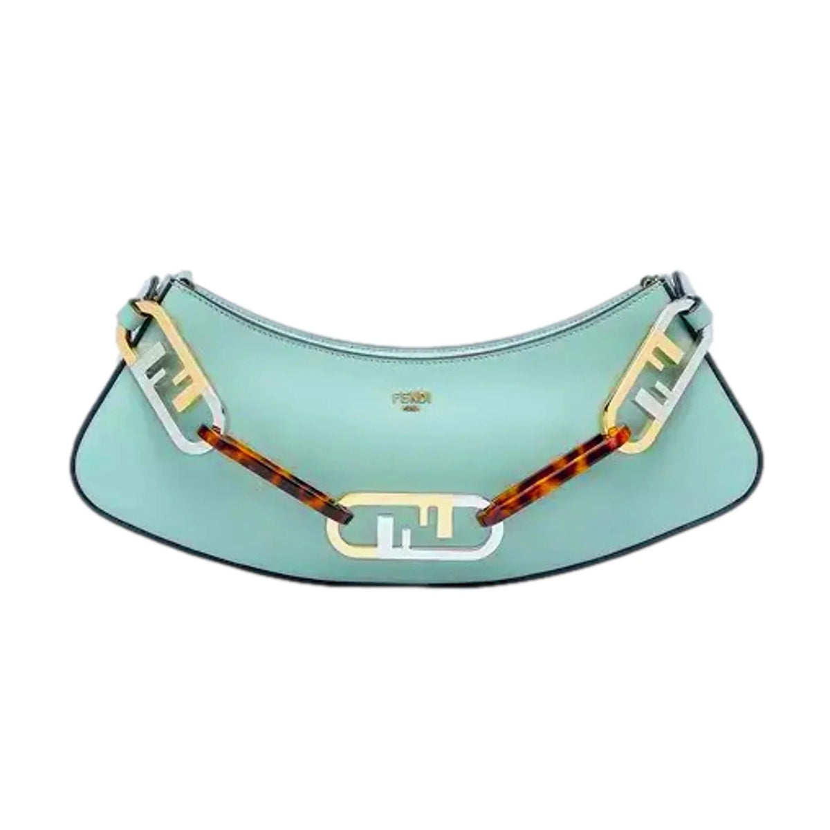 O'Lock Leather Calf Fendi Tiffany Hobo Small Bag Blue Shoulder Swing