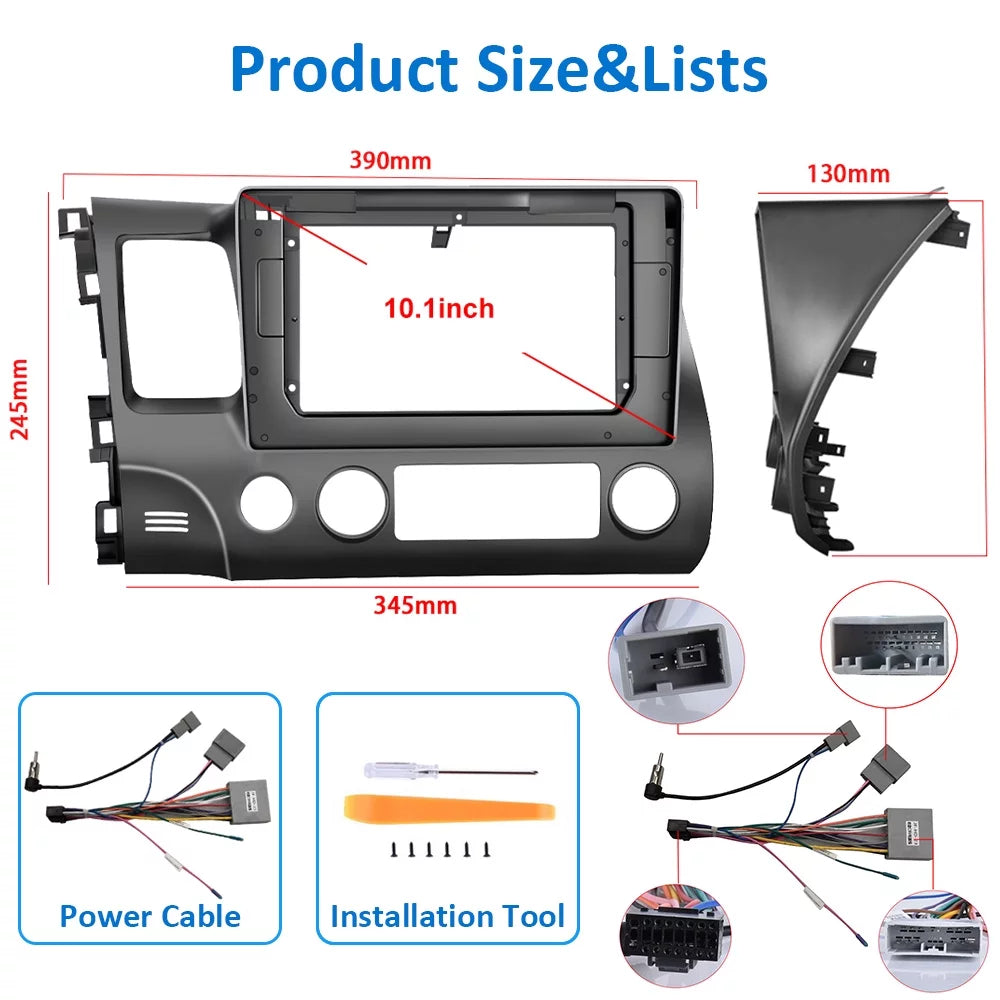 Carplay Android 13 2006-2011 Auto WIFI Link Hifi 1080P HD Civic AHD 10'' Radio Car Bluetooth, Mirror Android Camera Stereo GPS 2+64G Backup Touchscreen Honda for Wireless FM Podofo