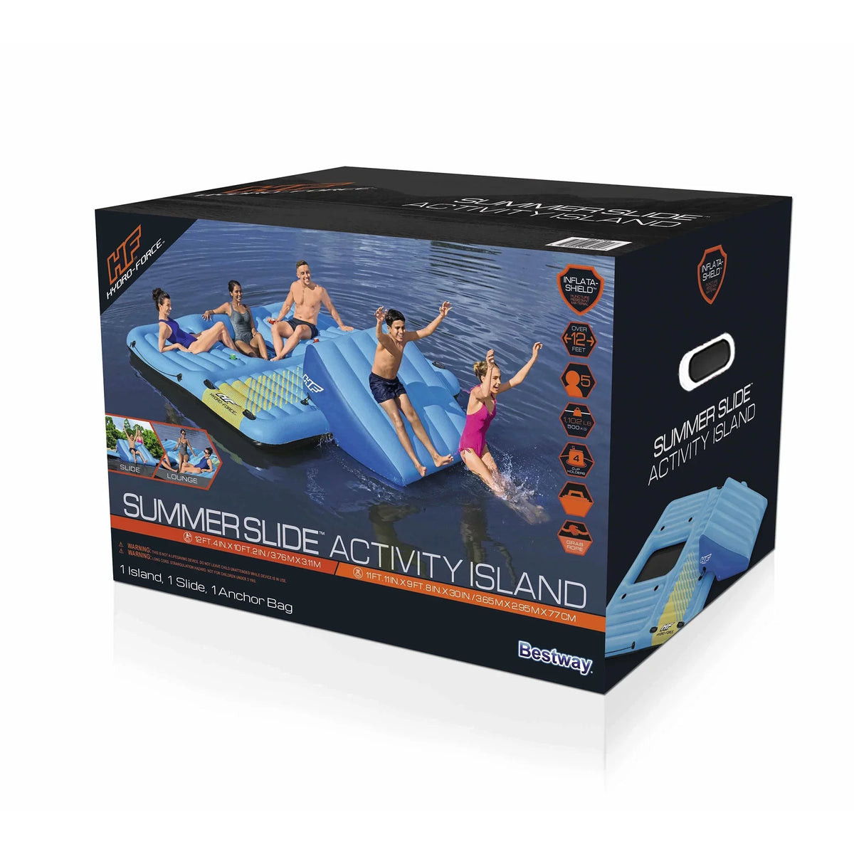 Island, Slide Blue Summer Person Inflatable Activity Force 5 Hydro Bestway