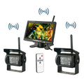 with Truck 7" Wireless Night Backup Rear Monitor Trailer Assistance Camera Bus for Vision Waterproof Cameras RV Dual Parking View