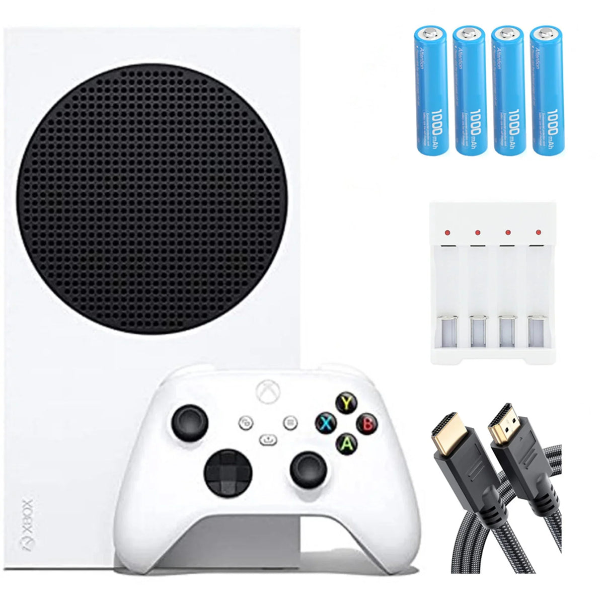 120FPS, more Gaming), 512 All-Digital Controller, Series Accessories Set Wireless Charger Xbox Batteries and with Wi-Fi, Console 1440p Resolution, to One Up S (Disc-Free Xbox GB and White