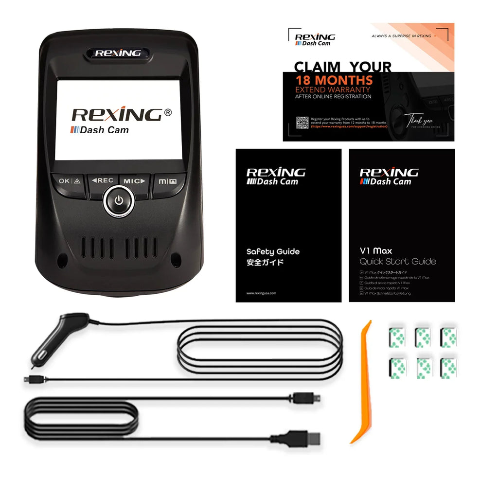 V1 with & Wi-Fi Rexing GPS Cam 2160P Dash 4K Max Channel Single