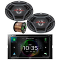 Player USB 6x9" Coaxial Wire Speakers 16G Radio Factory Power DIN with Receiver Bundle Bluetooth 4-Way Double JVC Car AM/FM Watt Upgrade and 2x Car KW-V960BW Dual Speaker Peak 550 Combo Audio CD/DVD