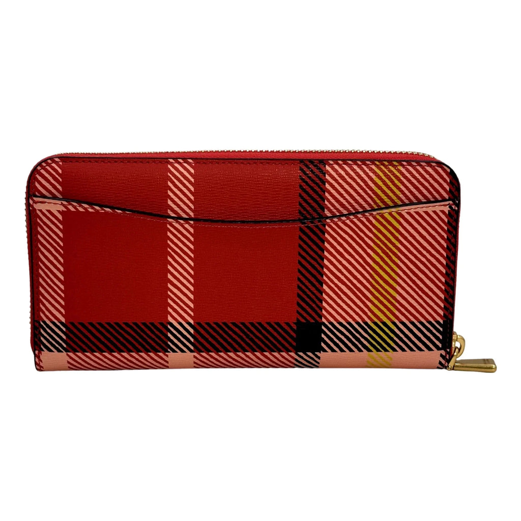 Zip Plaid Wallet Museum New Around Morgan Kate Continental Printed Spade York Multicolor -