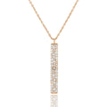 Bar for Inc Box Cubic Plated Zirconia Women, Gold Boutique Pendant Teens Necklace Rose Accented Vertical Blue