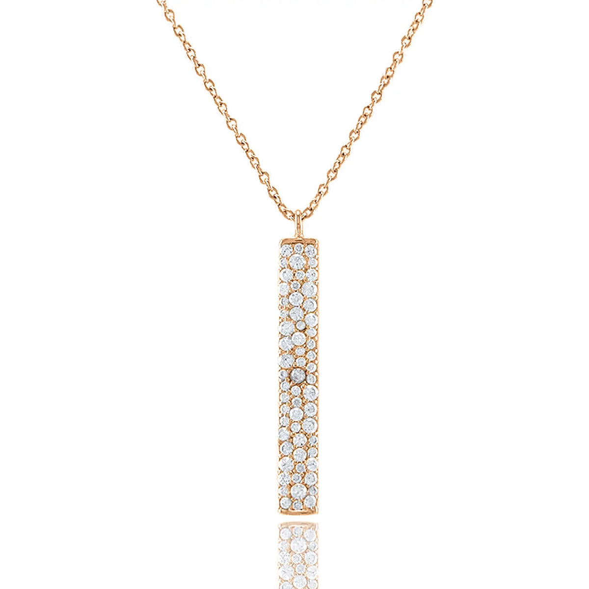 Bar for Inc Box Cubic Plated Zirconia Women, Gold Boutique Pendant Teens Necklace Rose Accented Vertical Blue