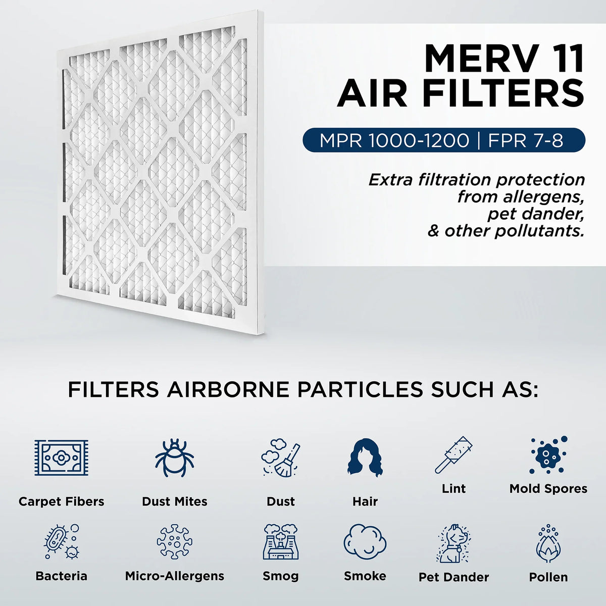 Pamlico. 23-3/8 Quantity 24x24x2 by 2" 1000 x Pleated MPR dimension: AC Air MERV 11, Filters 6. Furnace Actual 23-3/8 1-3/4 x