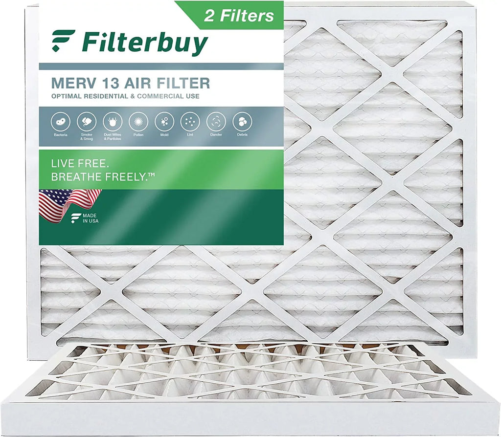 Filterbuy Air Filters Pleated 18x25x2 MERV 13 AC HVAC Furnace (2-Pack)
