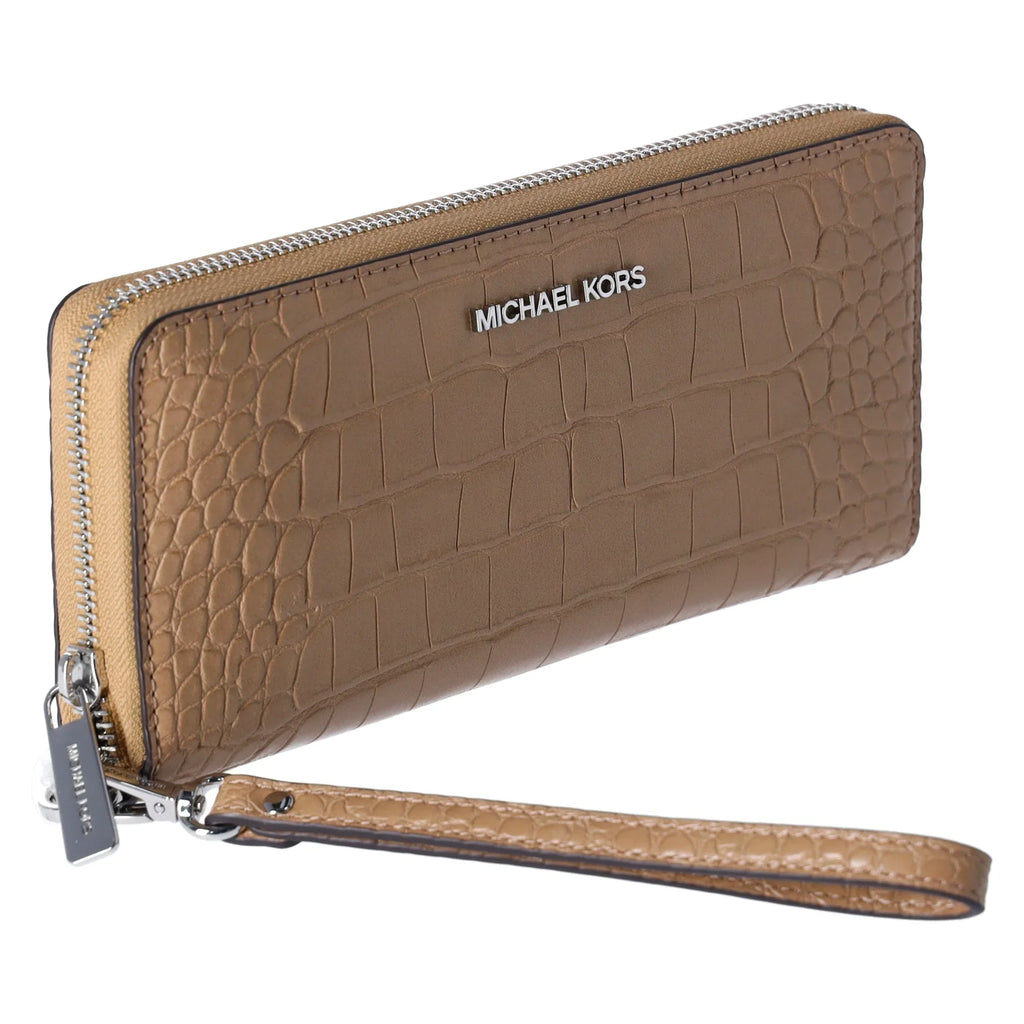 Camel Travel Continental Set Kors Jet Croc Large Embossed Wallet Michael