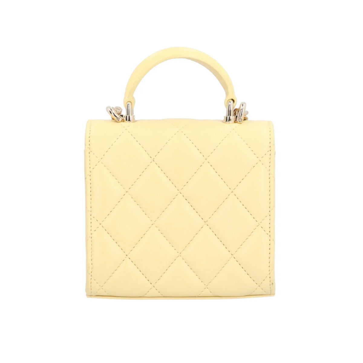 Lambskin Pre-Owned Bag AP2682 Yellow Shoulder (Good) Matelasse Women's