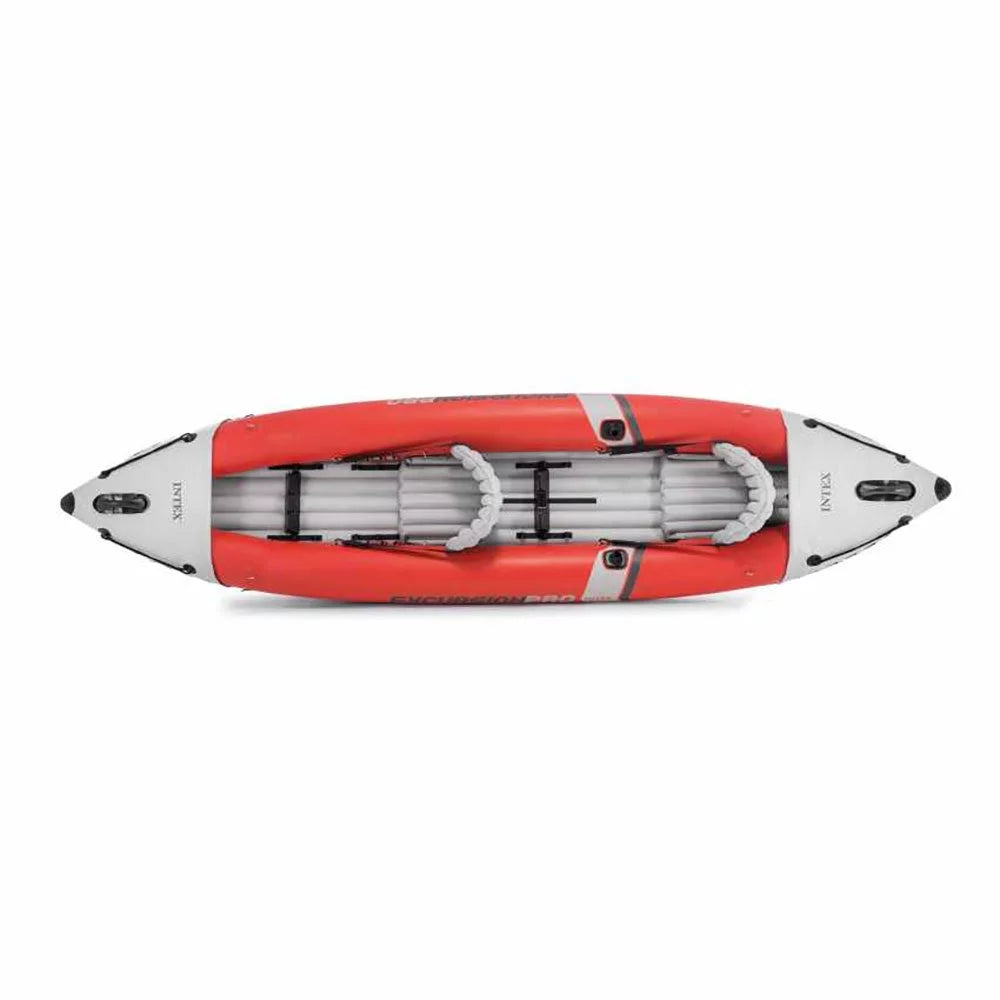 Red Inflatable Excursion (3 Vinyl Pro with & Pump, Oars Pack) Kayak 2 Person