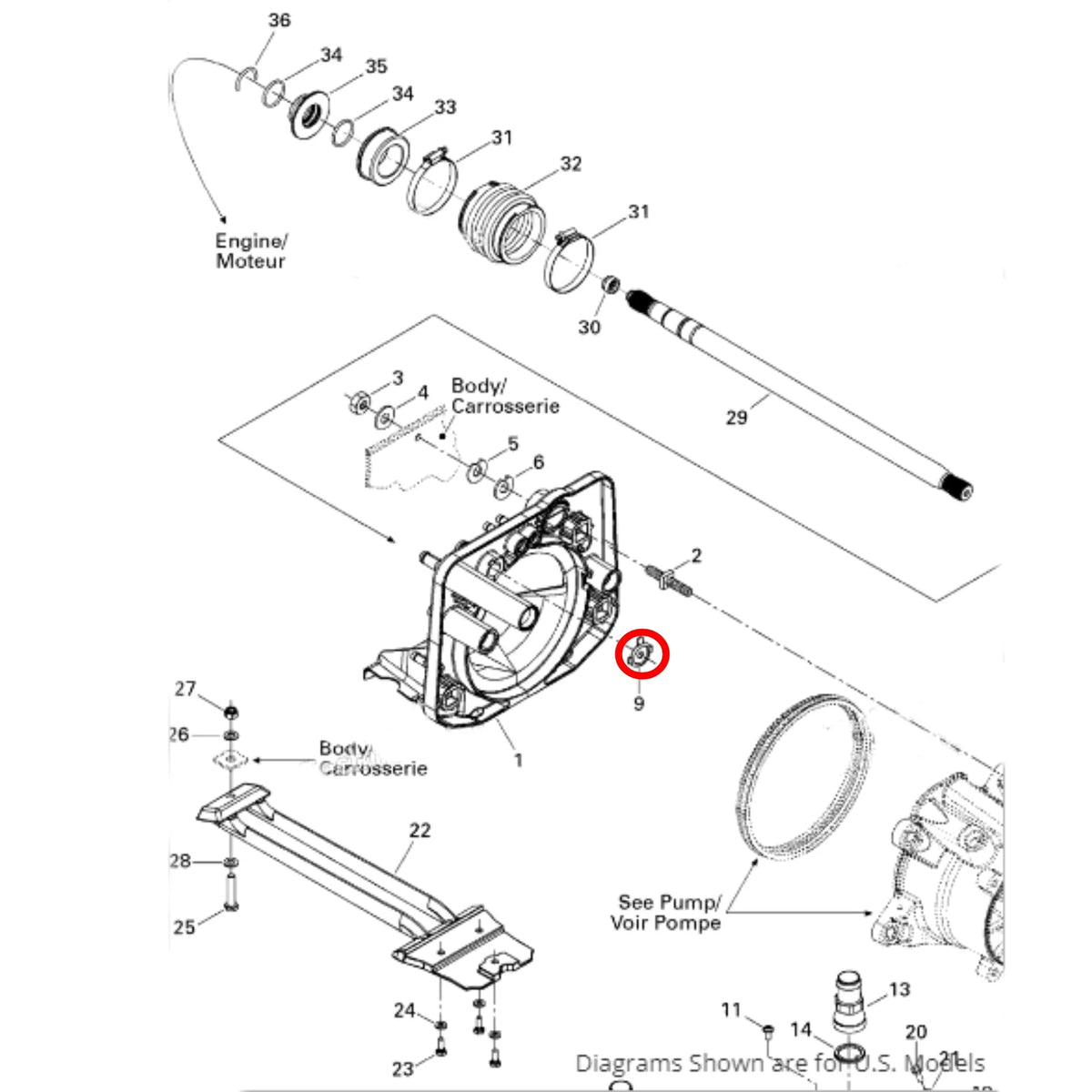 New Sea-Doo System, for OEM Yellow 291004649 Propulsion Reducer