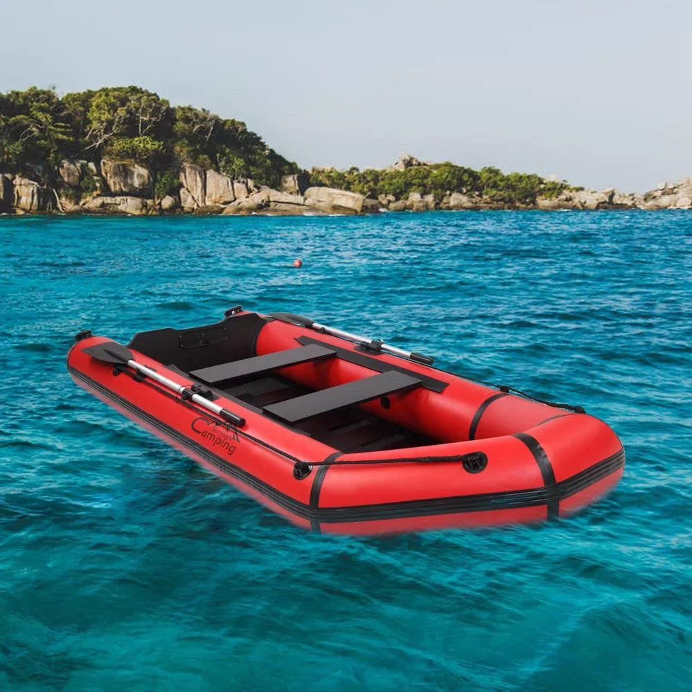 Campingsurvivals Oars with 10ft Rafting Inflatable Air Boat, Thickened and Boats Red/Black Pump,