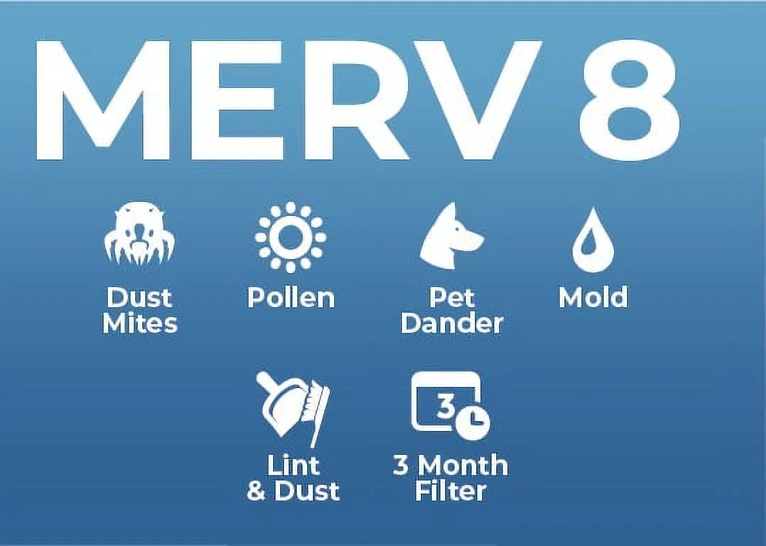 12 Filters AC 20x20x2 Inch 2" - MERV Furnace PACK Air 8