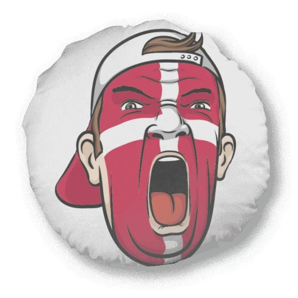 Decoration Denmark Flag Cushion Facial Home Throw Pillow Makeup Round Head Cap