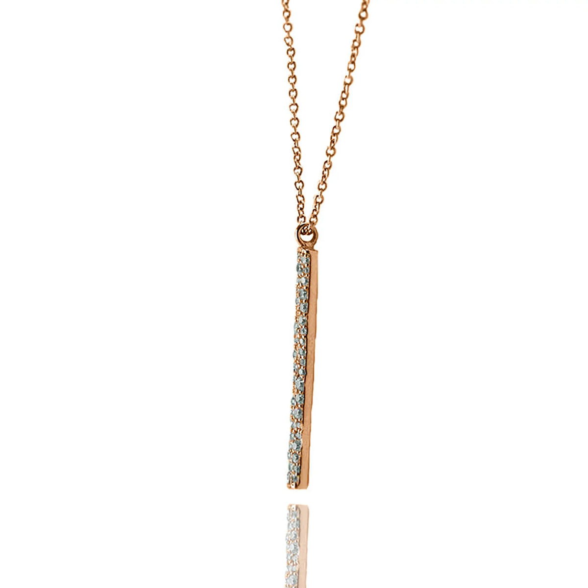 Bar for Inc Box Cubic Plated Zirconia Women, Gold Boutique Pendant Teens Necklace Rose Accented Vertical Blue