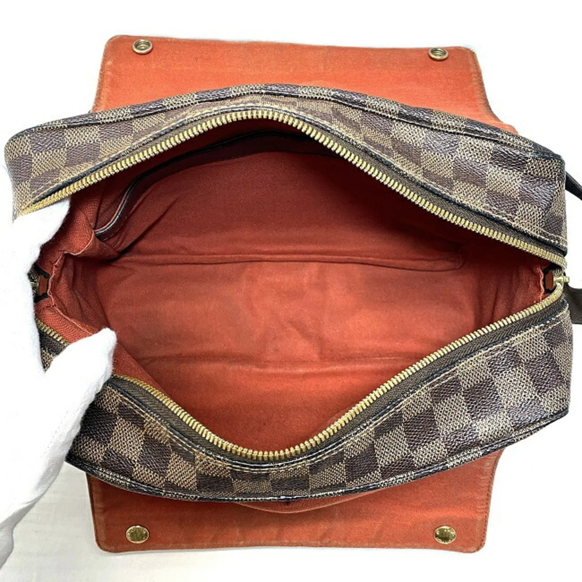 Brown Ebene N45255 (Good) SR0055 Pre-Owned Bag Damier Shoulder Naviglio