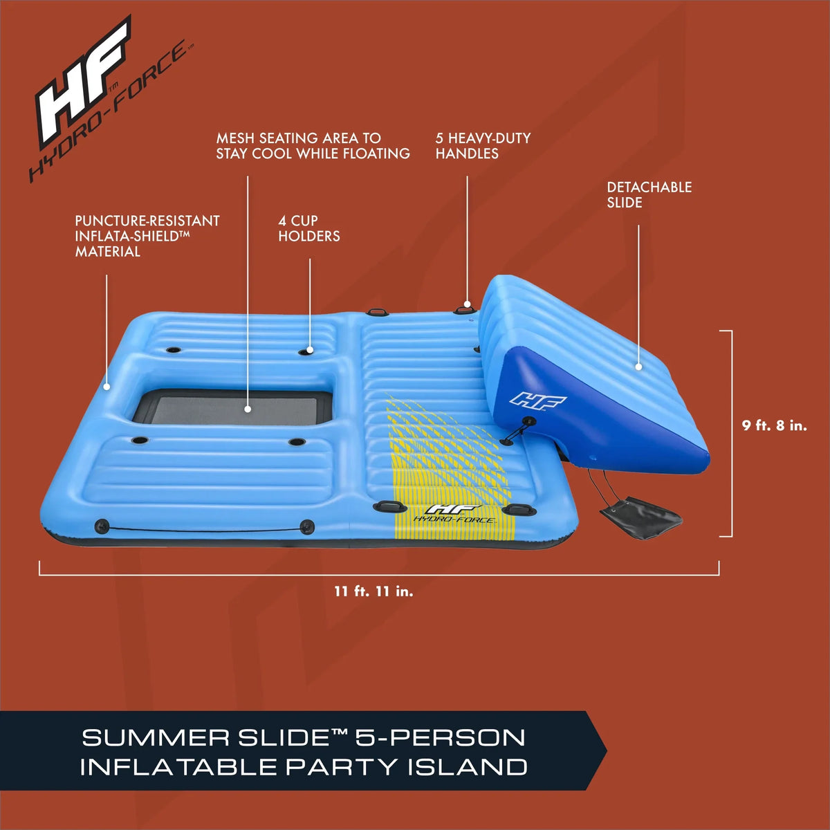 Island, Slide Blue Summer Person Inflatable Activity Force 5 Hydro Bestway