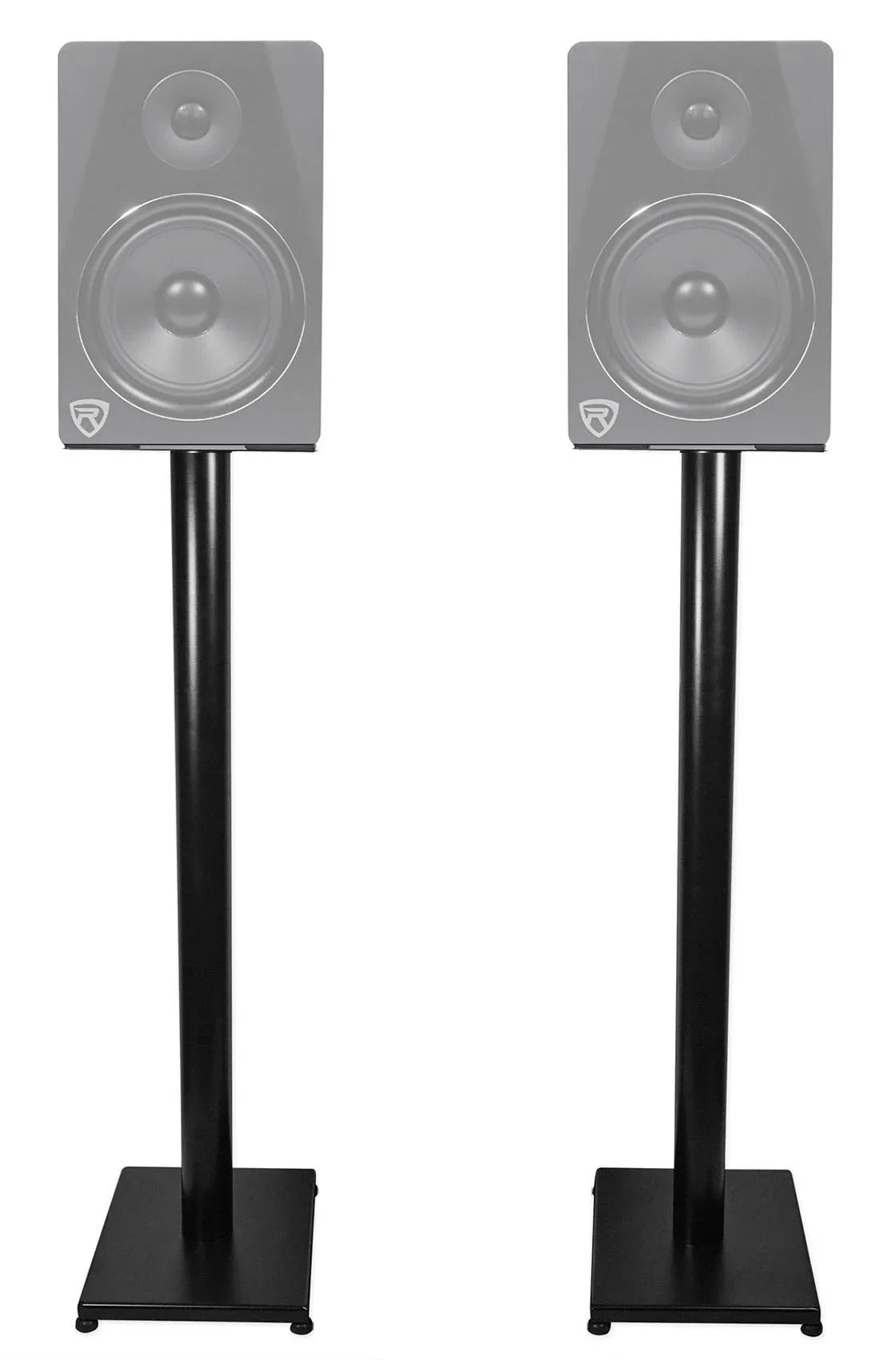 in Studio Black RS37B Rockville 37" Stands Steel Speaker Monitor / Bookshelf Pair