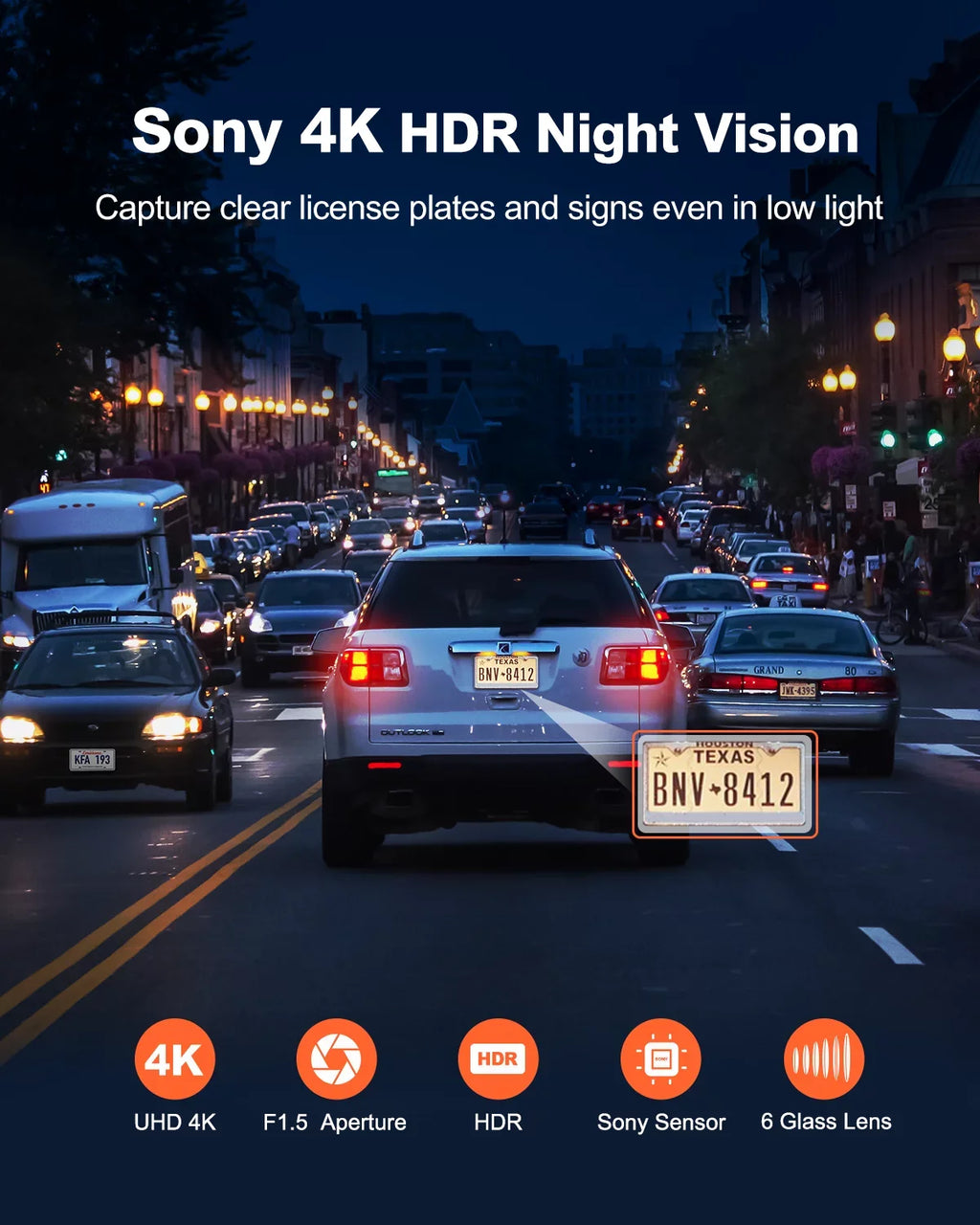 WiFi G-Sensor, Dash Camera for Mini Vision, 4K Cam, Support Recording, YEECORE Inch, UHD GPS, Car Loop 2.45 Dash 2160P Super Touch with Camera Screen Monitor, 256GB Night Parking HDR, Cars Max Front,