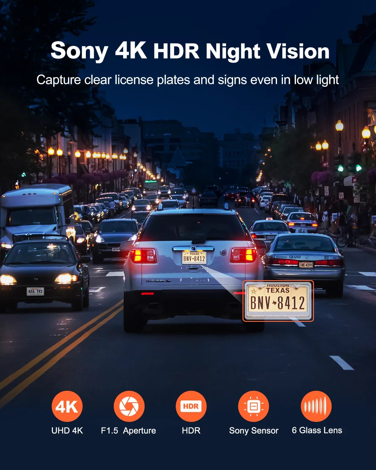 WiFi G-Sensor, Dash Camera for Mini Vision, 4K Cam, Support Recording, YEECORE Inch, UHD GPS, Car Loop 2.45 Dash 2160P Super Touch with Camera Screen Monitor, 256GB Night Parking HDR, Cars Max Front,