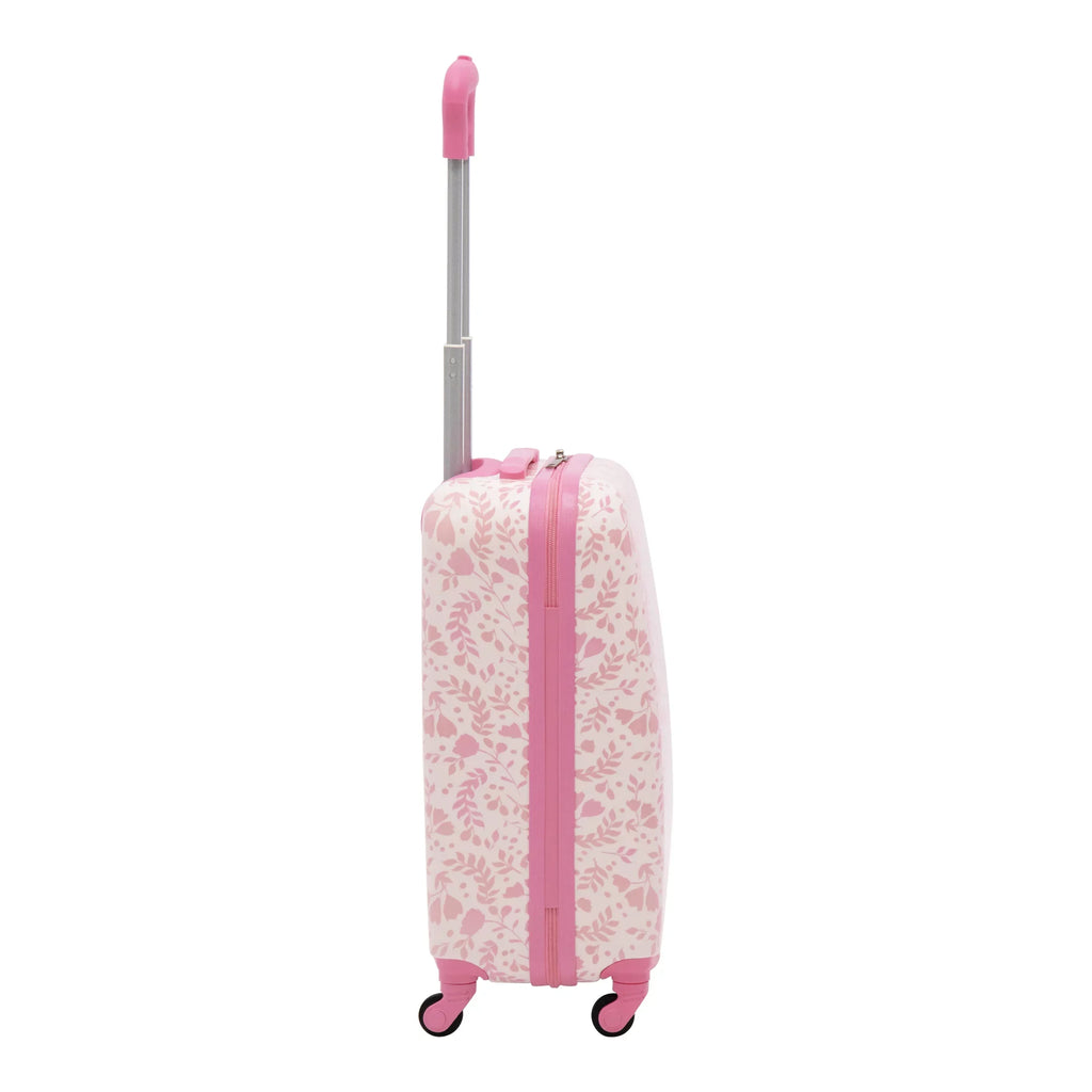 On Wheels, Floral 21 Pink Kids Disney Rolling - Carry Suitcase Minnie with Mouse Hardshell Inch Luggage,