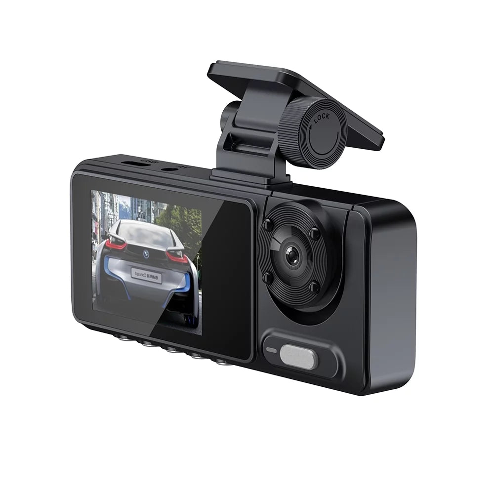 Auto Safety Car 3 Camera Recorder Cam Wide Andoer Car Car Multi-Language Recorder Cameras Clear Mirror Video Rearview Recording Camcorder Driving Dash Angle