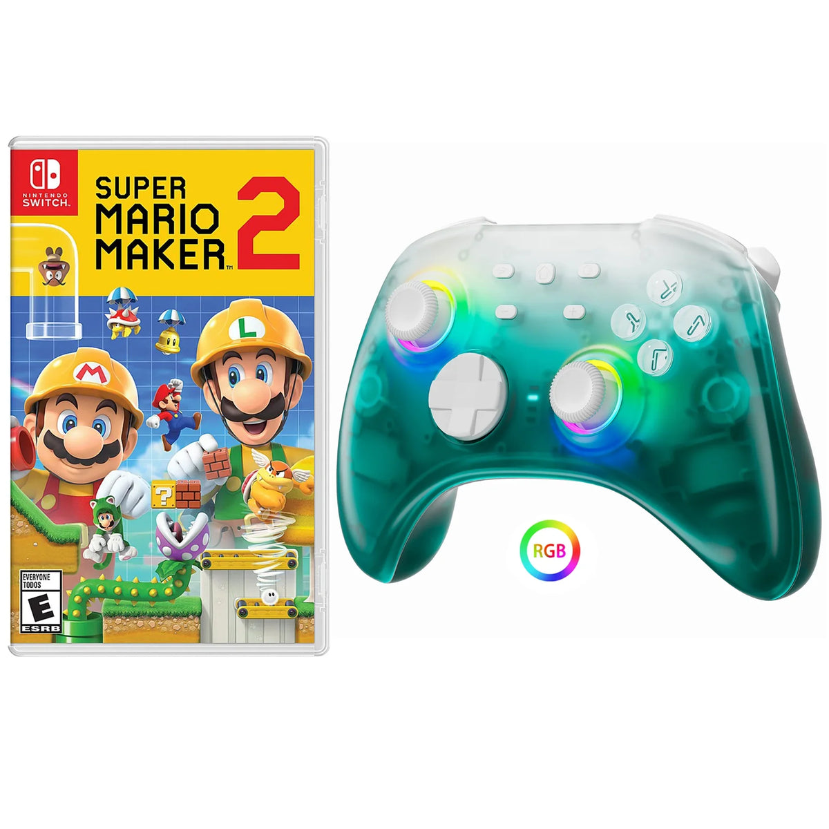 Game & Super Disc Pro Hall with Controller Mario 2 Green Nintendo and Switch Joysticks for Upgraded Triggers Switch/PC/IOS/Android/Steam Maker Effect