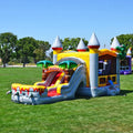 Kids Commercial JumpOrange T-Rex Pool Bounce and liquid and House (with Blower), Adults Slide for Grade