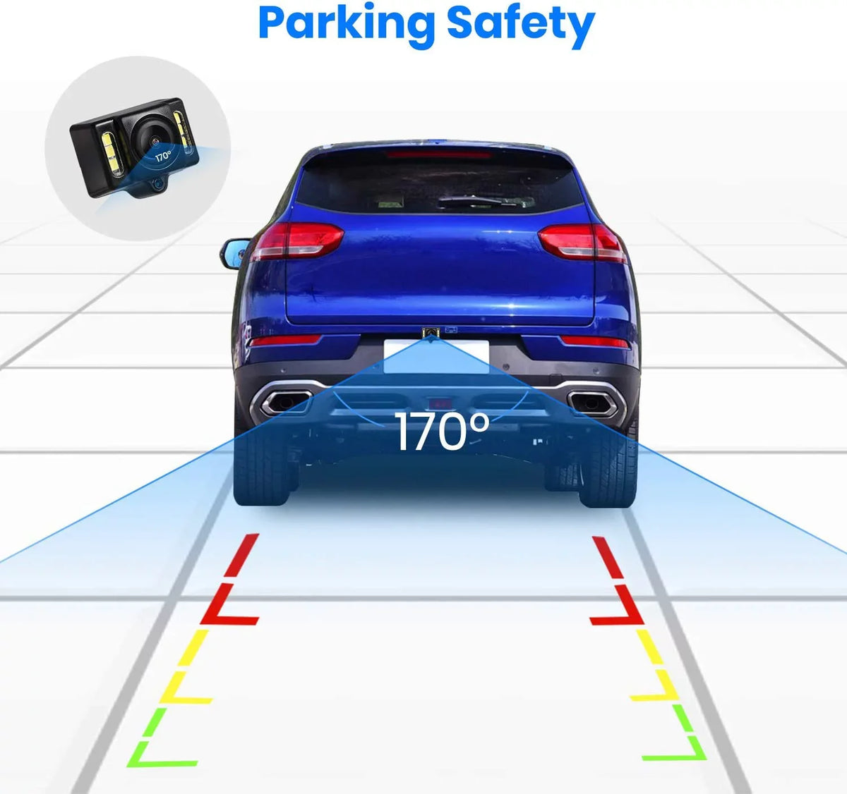AUTO-VOX Super Backup Car/Trucks, T1400 View OEM Vision with Camera Up Look Camera No Mirror Monitor Night Waterproof Wireless Interference, Rear Back Camera for Upgrade