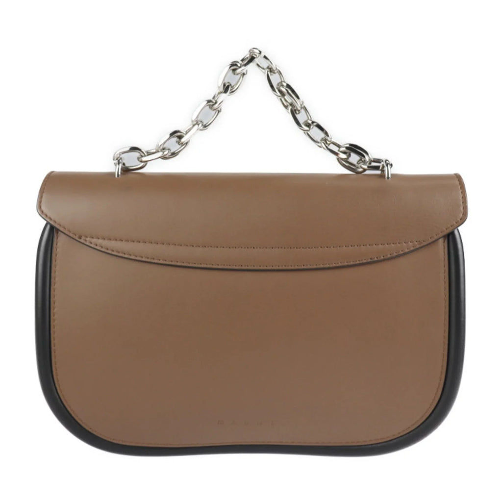 SBMPZ12Q01 tote shoulder 3WAY Maruni shopping black MARNI bag leather messenger (Good) chain 2WAY Pre-Owned handbag brown