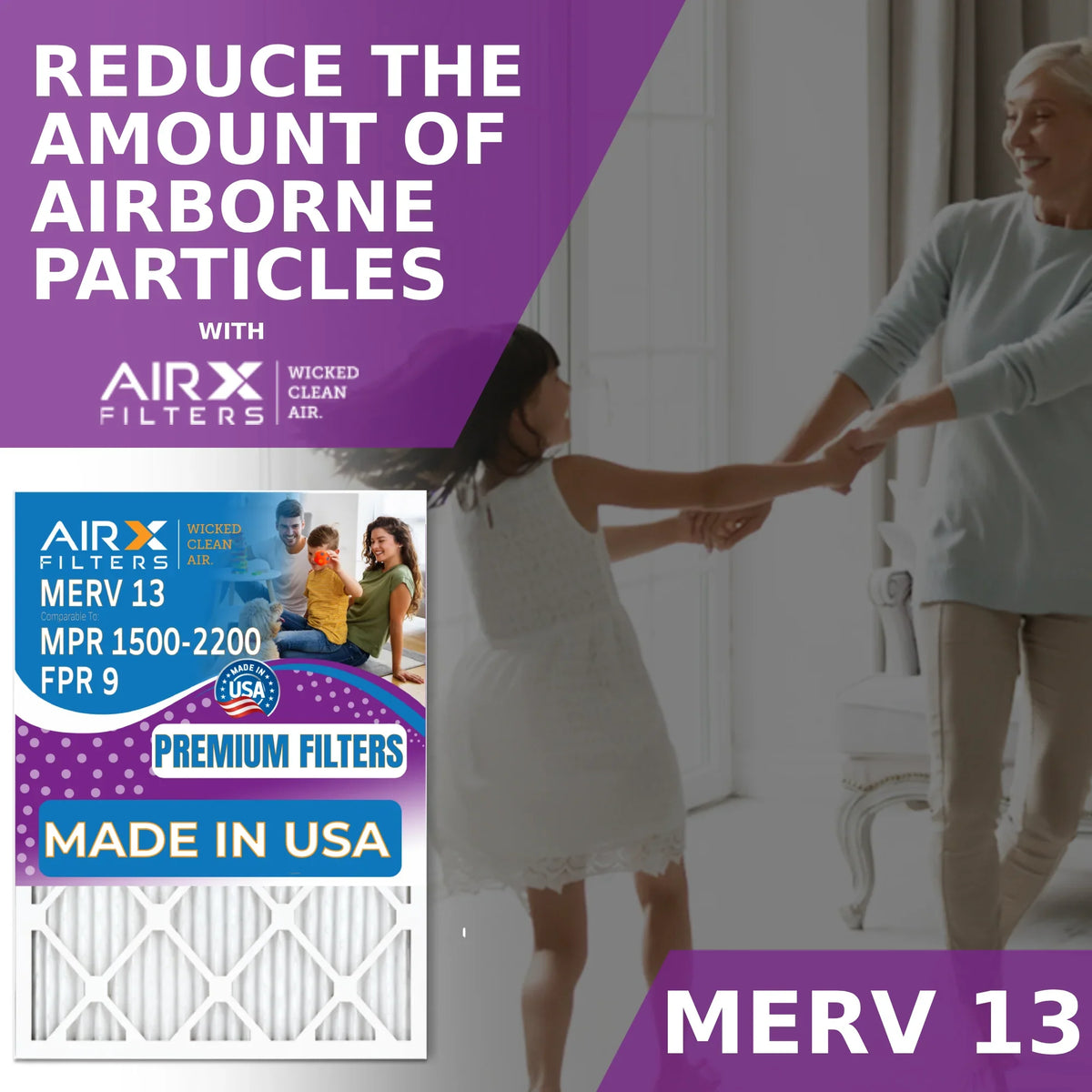 Made Pleated Premium 1500 Filters USA by - AIRX FILTERS to 9 HVAC MPR & Pack Filter FPR 24x24x1 WICKED 4 Air Furnace 24x24x1 AIR. Filter AC MERV 2200 CLEAN Air Comparable Conditioner 13 Electrostatic