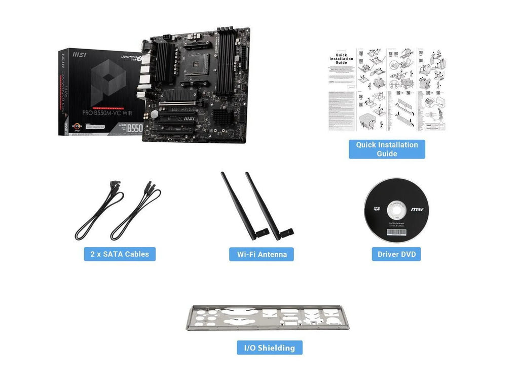 B550 AMD MATX PRO B550M-VC AM4 WIFI MSI PRO AMD Motherboard 6Gb/s SATA