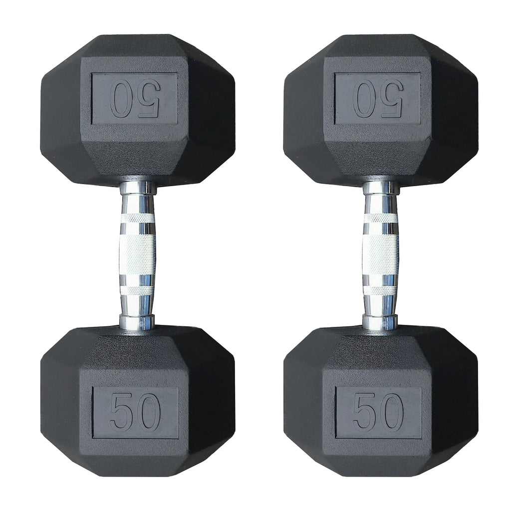 50 Rubber Fitness (RDB-050) lb Deltech Pair Dumbbell